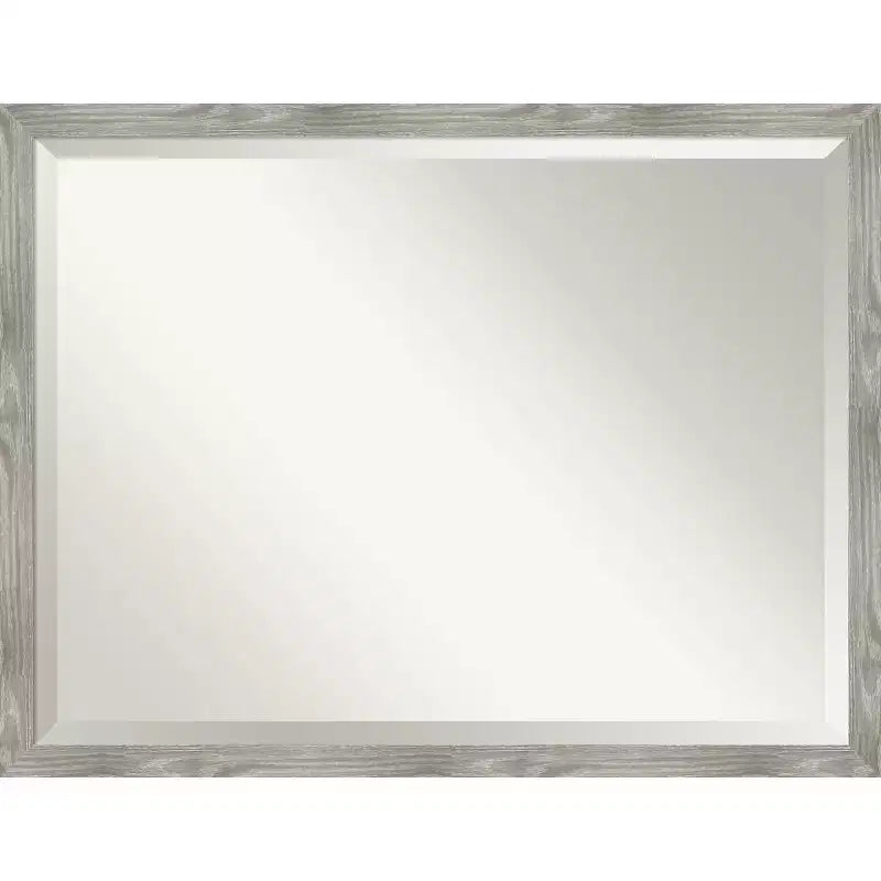 42" x 32" Dove Square Framed Wall Mirror Graywash - Amanti Art: Beveled No Assembly Required