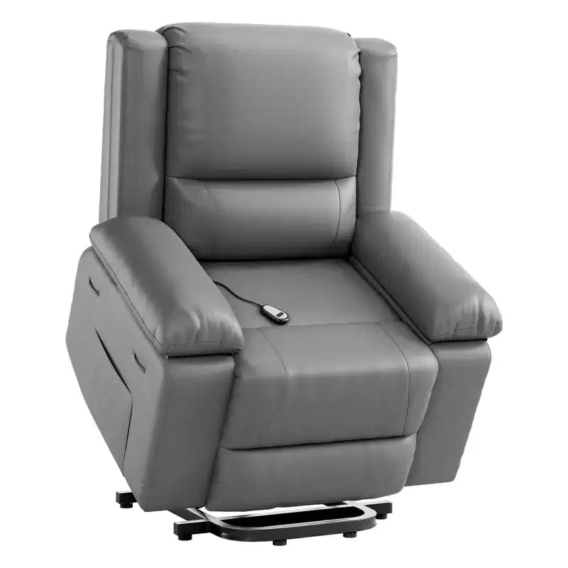 Electric Lift Recliner Chair - Heat and Massage,PU Leather Heavy Duty Power Recliner for Elderly & Mobility Impaired,Adjustable Back and Legs