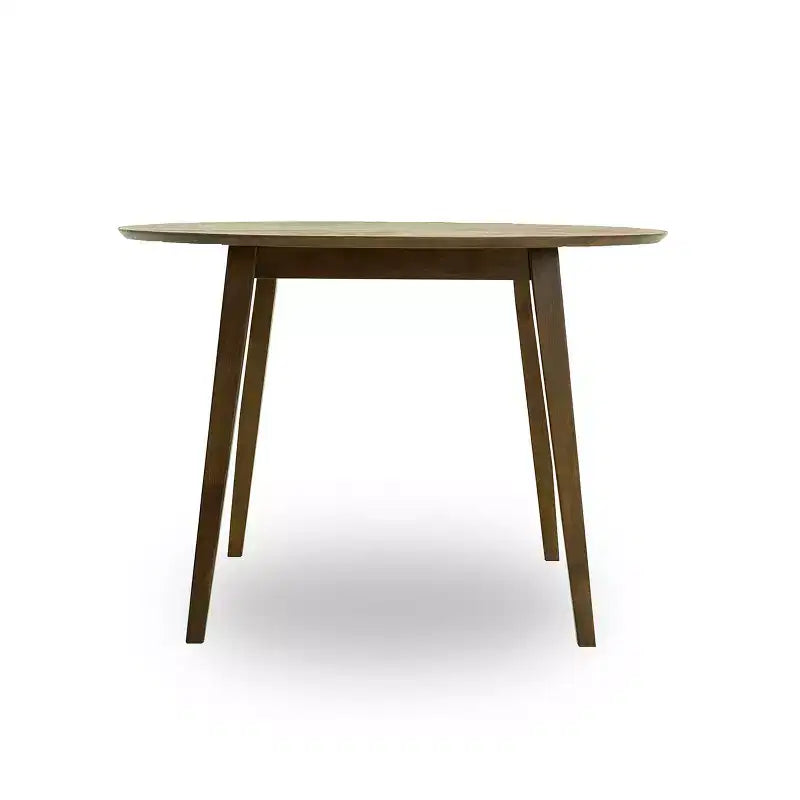 48 Mid-Century Walnut Solid-Wood Dining Table Kid-Safe Beveled Edge, Seats 4, Brown Stain Finish