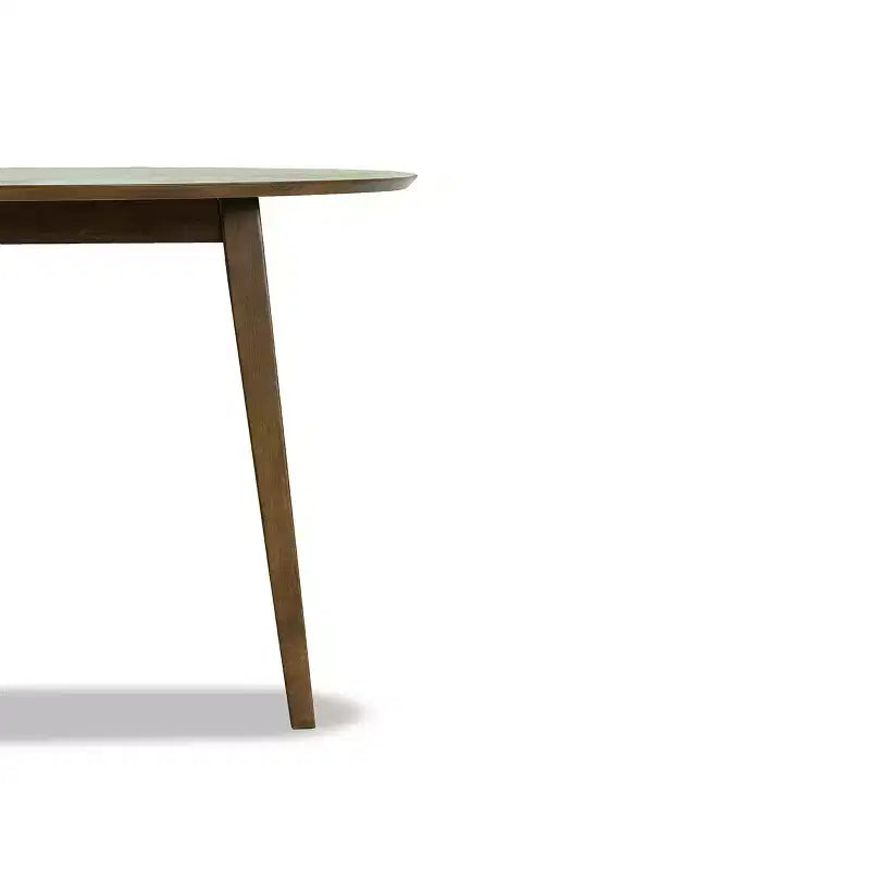 48 Mid-Century Walnut Solid-Wood Dining Table Kid-Safe Beveled Edge, Seats 4, Brown Stain Finish