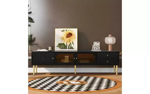 Acekool TV Stand with Storage Drawers and Cabinets, Easy Assembly Media Console for TVs up to 80, White