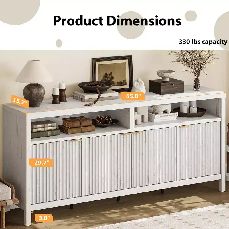 Buffet console moderne cannelé