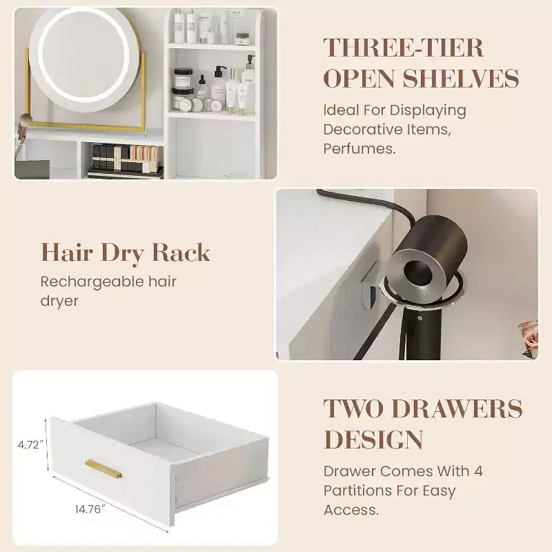 Coiffeuse réglable