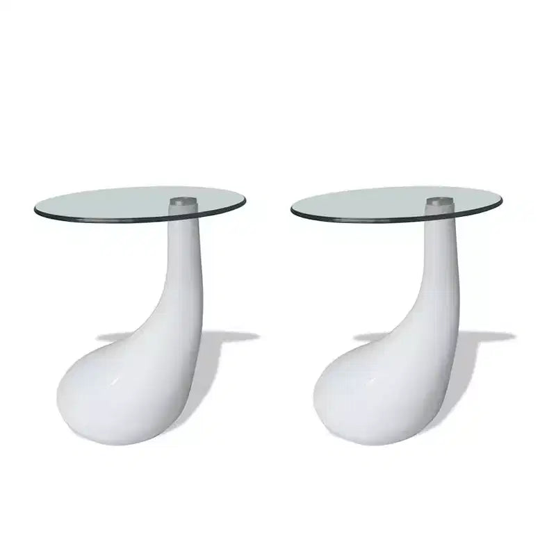 Table basse blanche laquée en verre