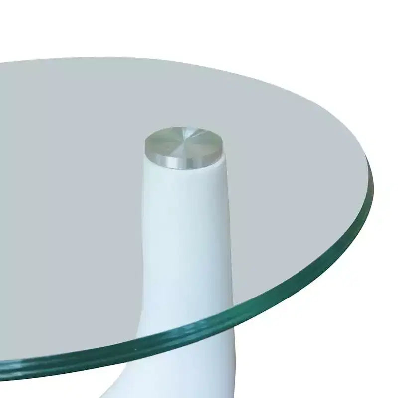 Table basse blanche laquée en verre