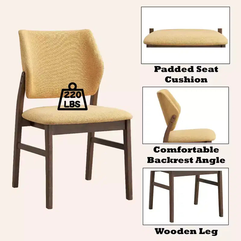 Chaises de salle à manger contemporaines en bois d'hévéa