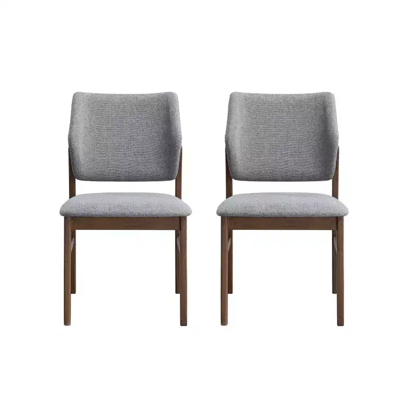 GDFStudio Ruby Contemporary Rubberwood Linen Upholstered Dining Chairs (Set of 2)