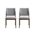 GDFStudio Ruby Contemporary Rubberwood Linen Upholstered Dining Chairs (Set of 2)