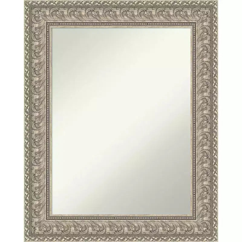 Amanti Art Sydney Silver Non-Beveled Framed Bathroom Vanity Wall Mirror