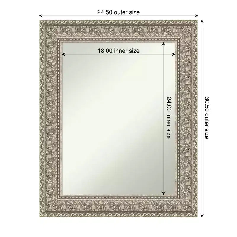 Miroir mural de courtoisie encadré d'argent
