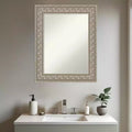 Miroir mural de courtoisie encadré d'argent