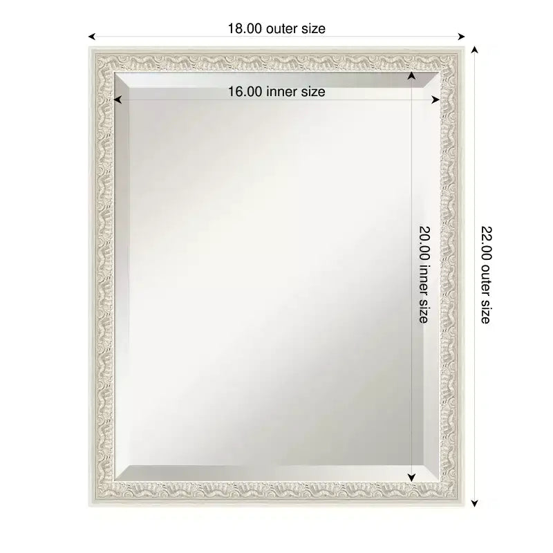 Miroir mural biseauté encadré de bois pour coiffeuse