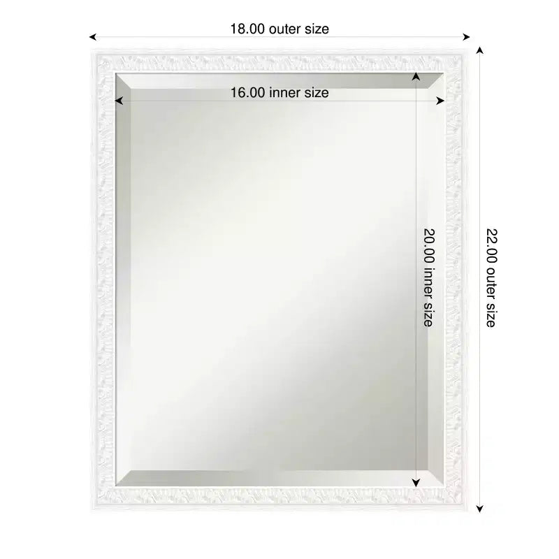 Miroir mural biseauté encadré de bois pour coiffeuse