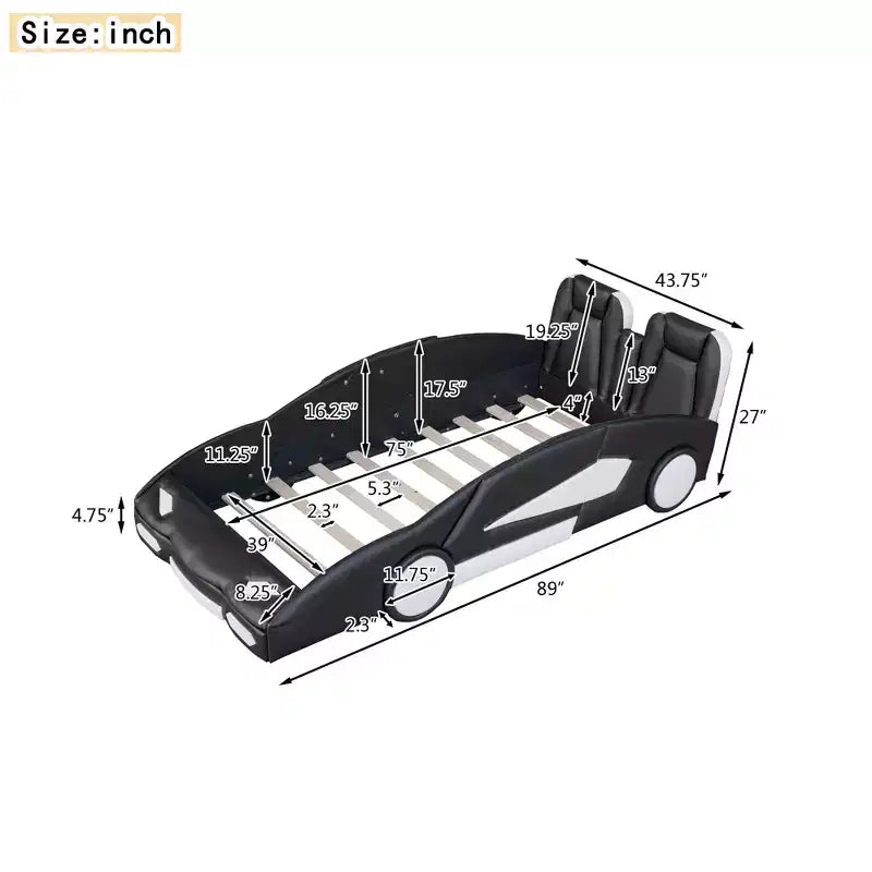 Lit de course pour enfants taille simple