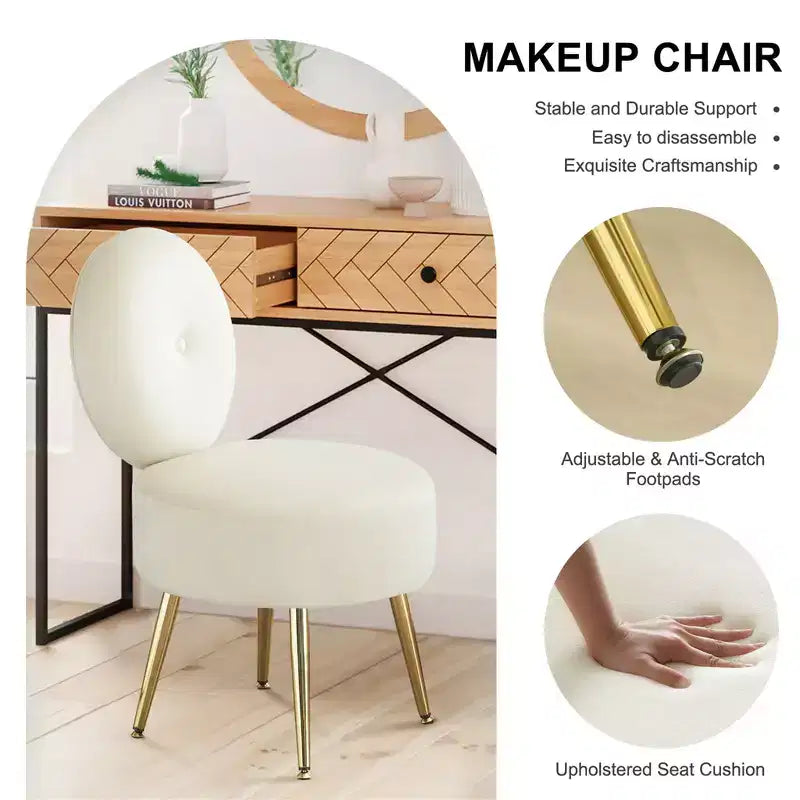 Tabouret de coiffeuse en velours
