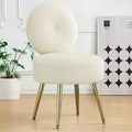 Furniliving Velvet Vanity Stool with Back Makeup Chair with Metal Legs Living Room/Dressing Room/Bedroom