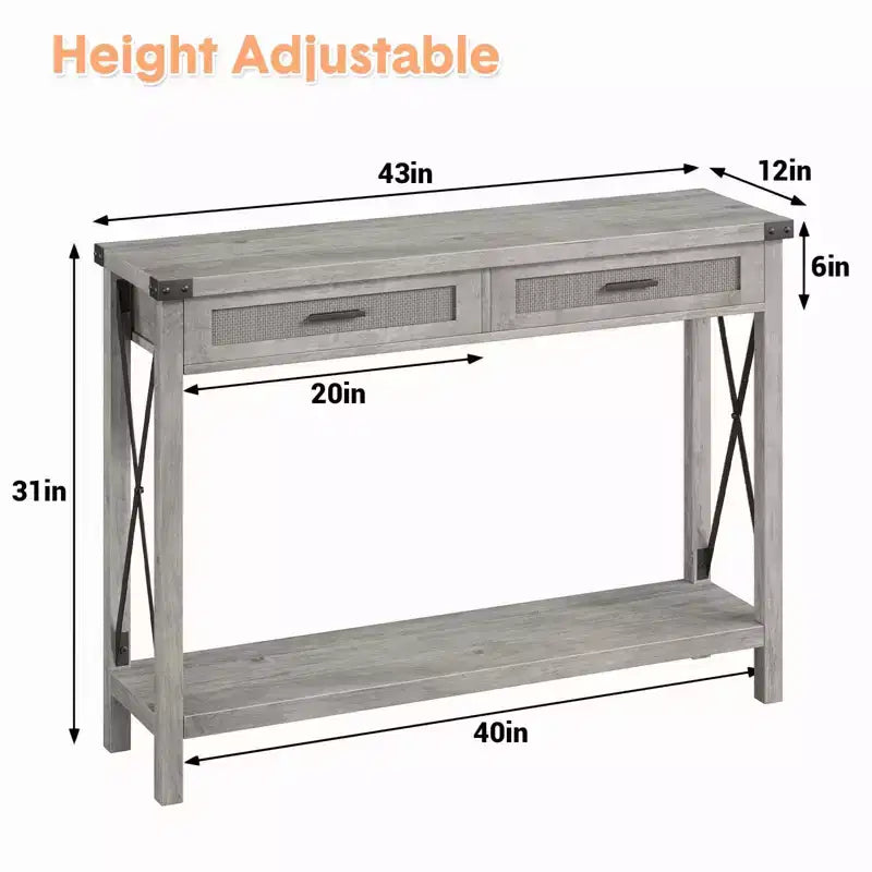 Console en rotin de style rustique