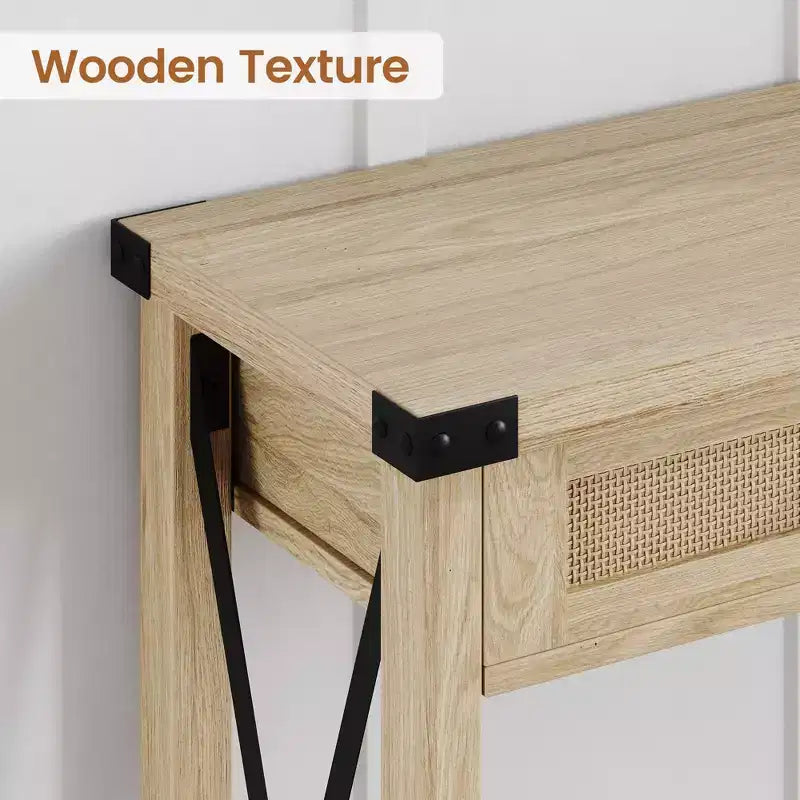 Console en rotin de style rustique