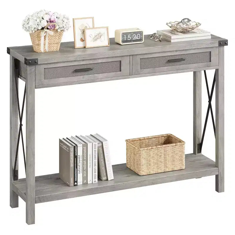 Console en rotin de style rustique