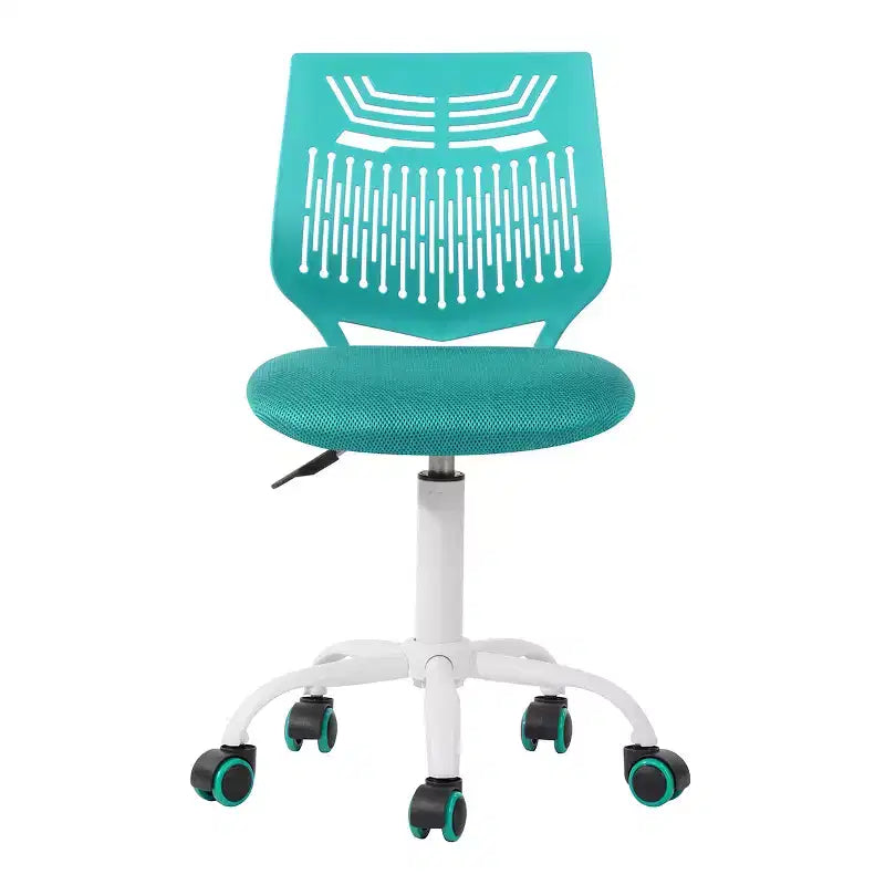 FurnitureR Desk Chair Armless Adjustable Home Office Task Chair with Mesh Padded Cushion Swivel Study Computer Chair with Rolling Wheels Green