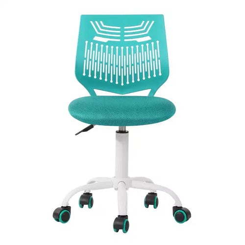 FurnitureR Desk Chair Armless Adjustable Home Office Task Chair with Mesh Padded Cushion Swivel Study Computer Chair with Rolling Wheels Green