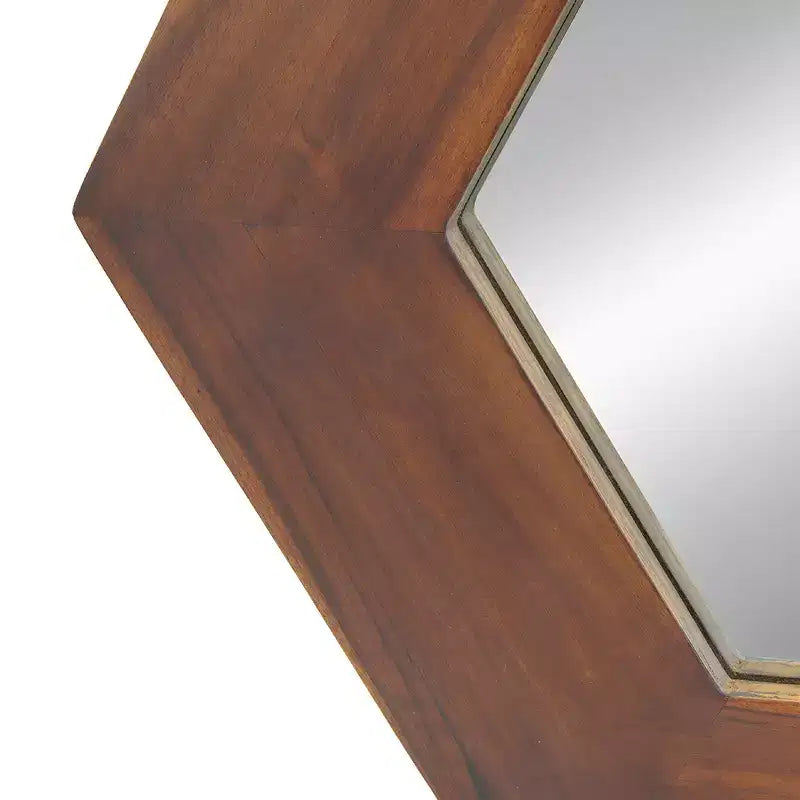 Miroir mural hexagonal