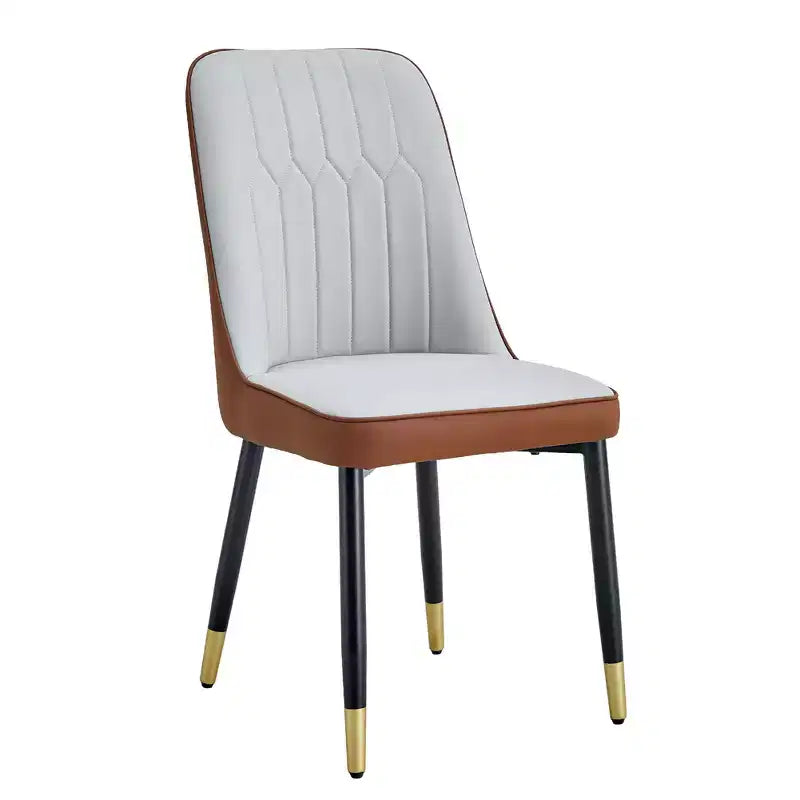 Chaises de salle à manger en cuir marron