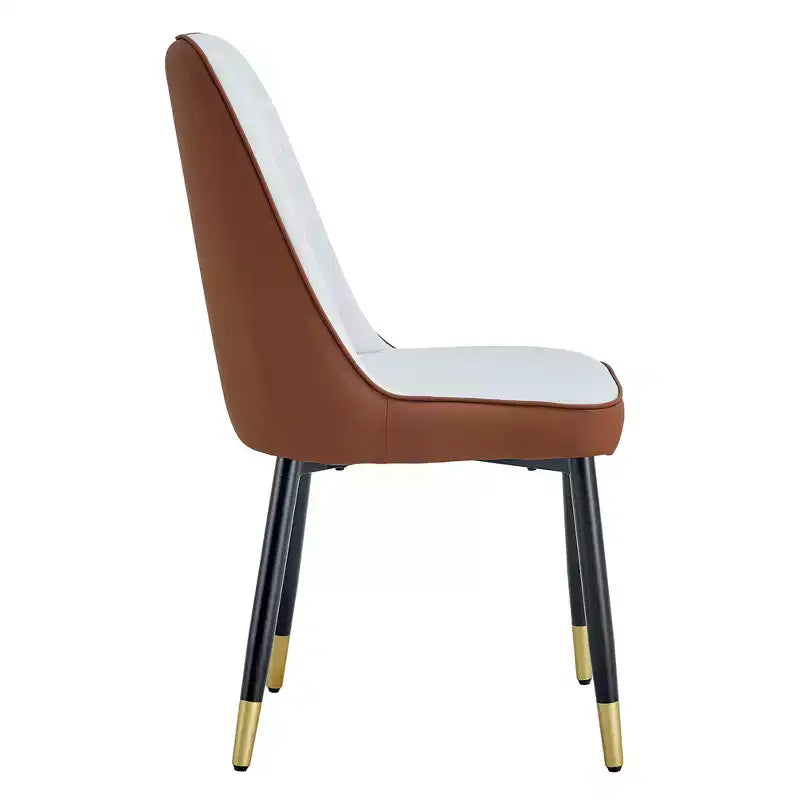 Chaises de salle à manger en cuir marron