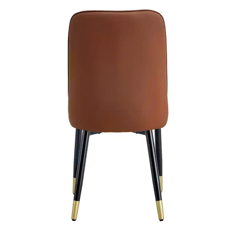 Chaises de salle à manger en cuir marron