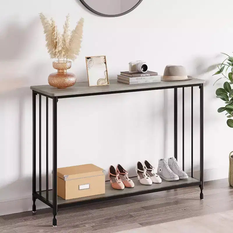 Console étroite avec étagère