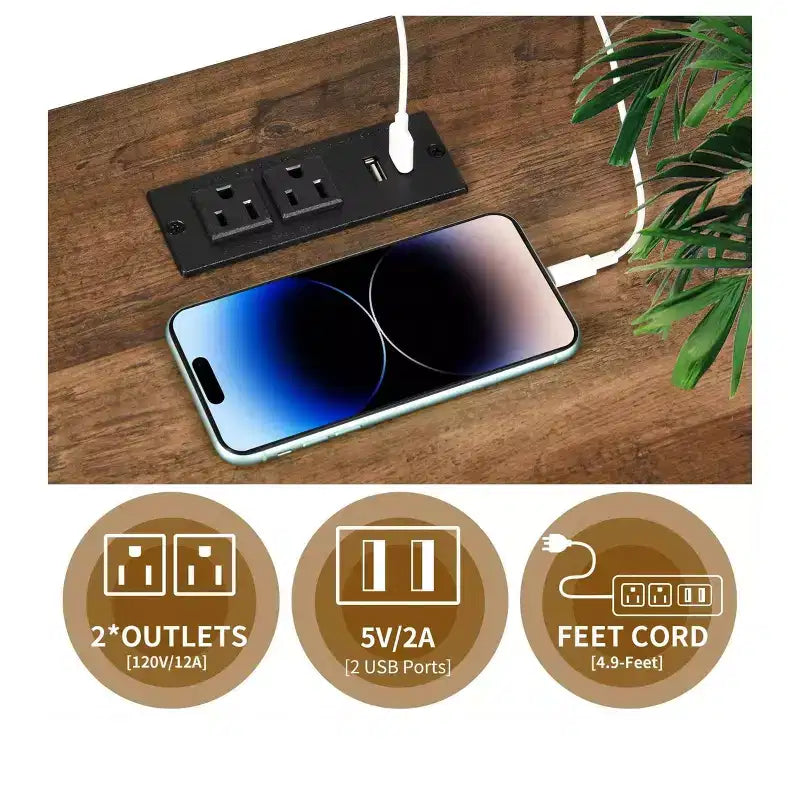 Table de chevet moderne minimaliste avec LED et port de charge pour chambre à coucher