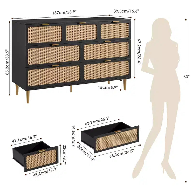 Commodes en rotin