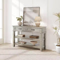 47.2 Entryway Table Console Table 2 Storage Drawers Wooden Construction 3 Tier Farmhouse Wooden Sofa Table for Entryway Living Room