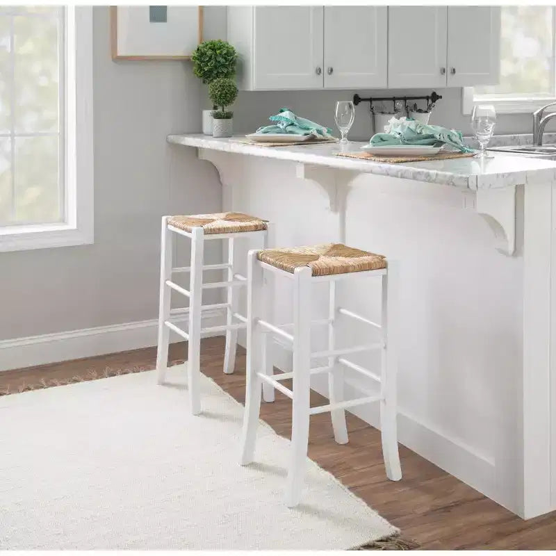 Tabouret de bar sans dossier blanc