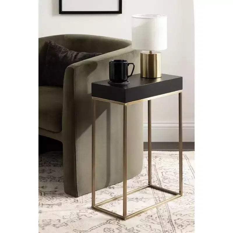 Table d'appoint fine en bois et métal