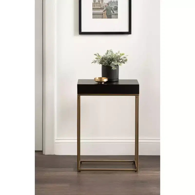 Table d'appoint fine en bois et métal