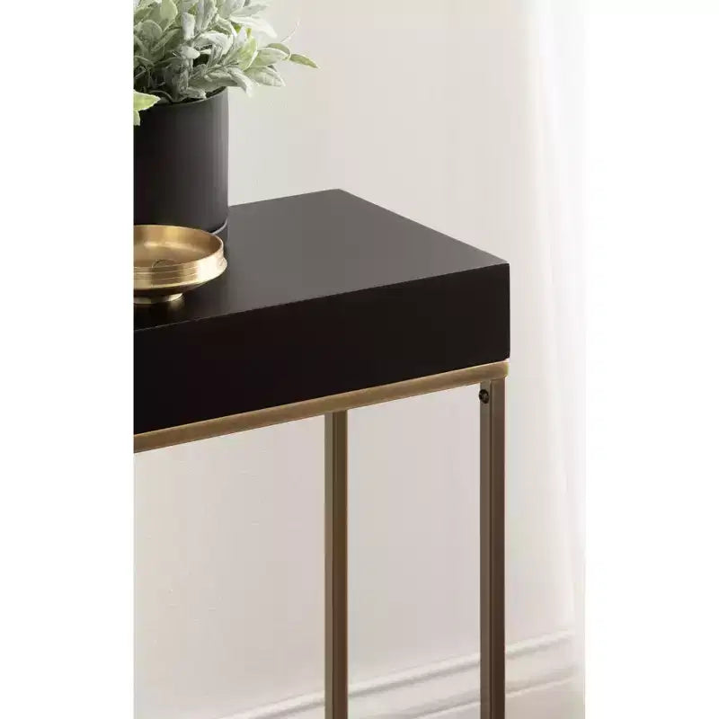 Table d'appoint fine en bois et métal