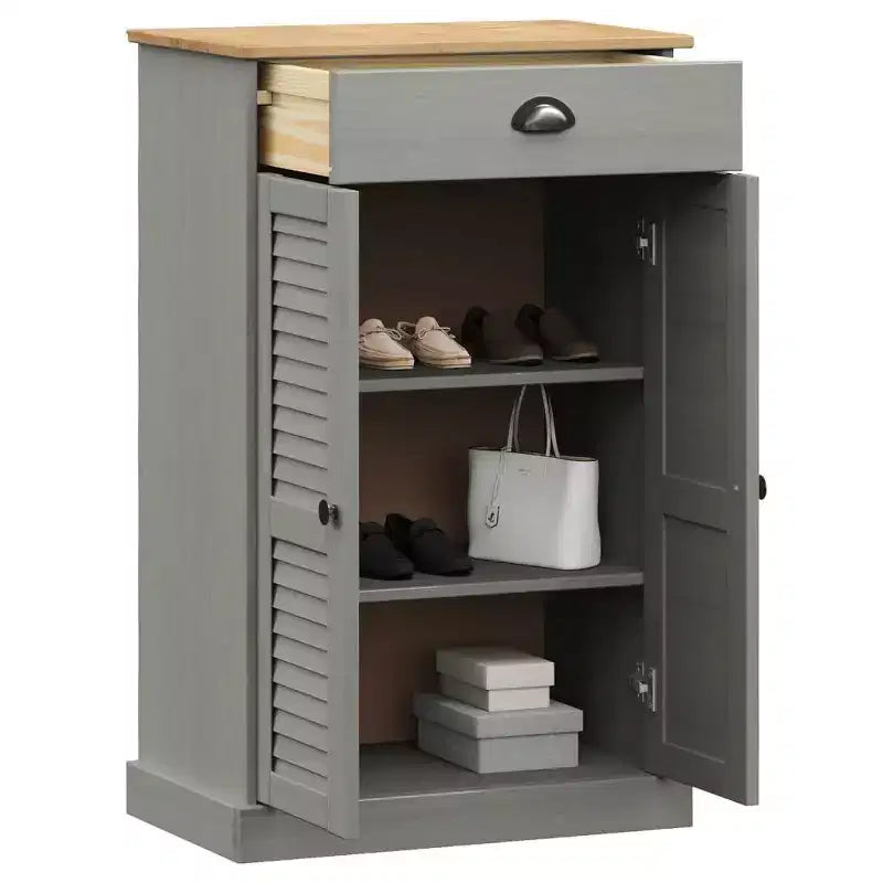 vidaXL Shoe Cabinet Shoe Storage Organizer with Doors VIGO Solid Wood Pine