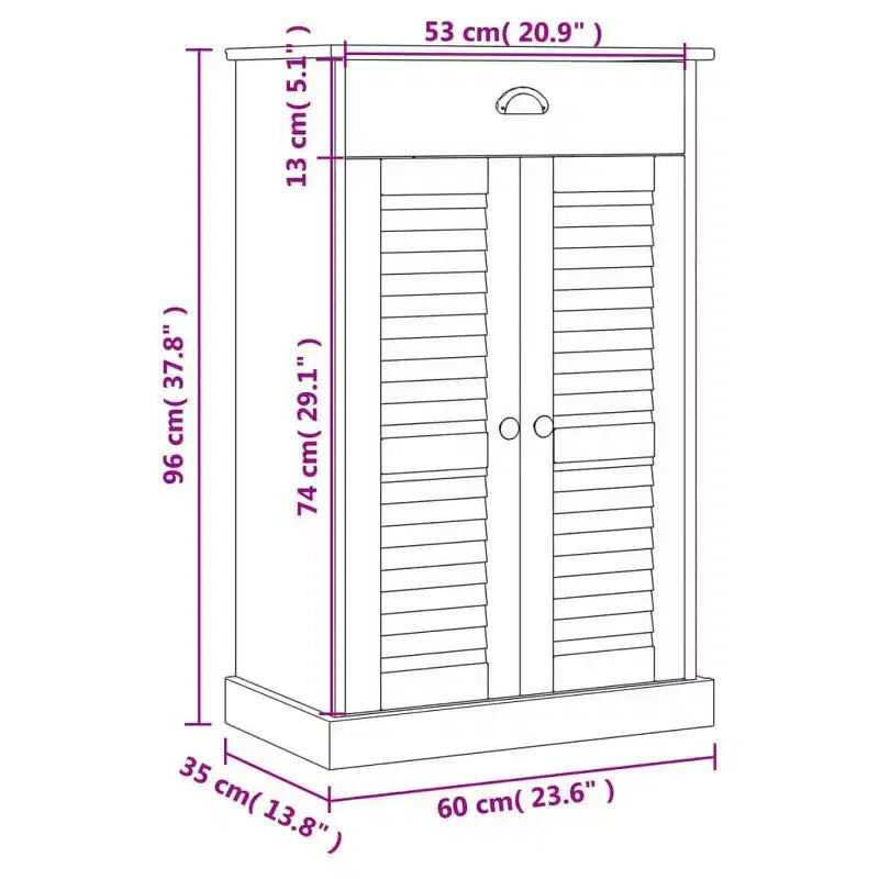 vidaXL Shoe Cabinet Shoe Storage Organizer with Doors VIGO Solid Wood Pine