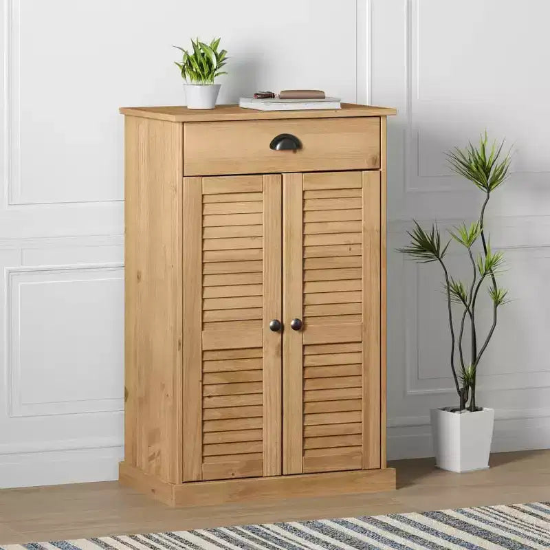 vidaXL Shoe Cabinet Shoe Storage Organizer with Doors VIGO Solid Wood Pine