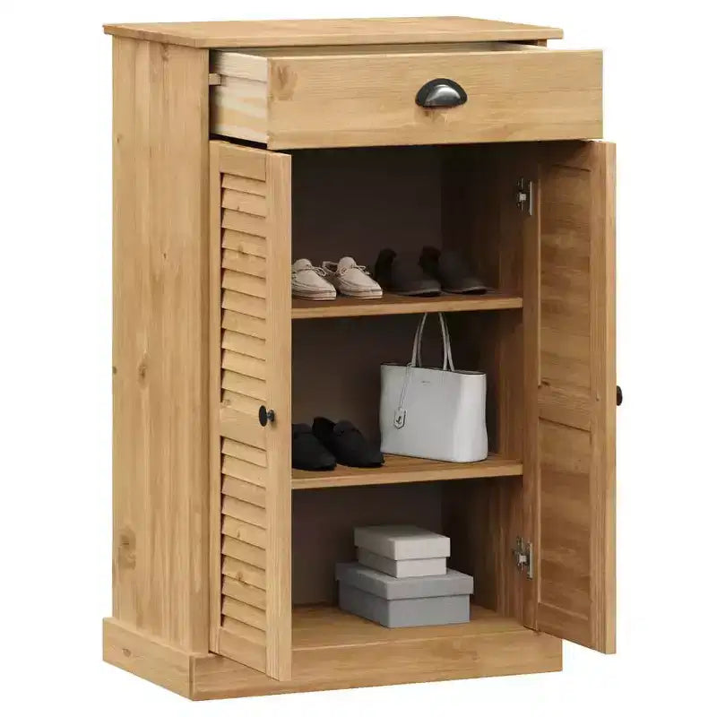 vidaXL Shoe Cabinet Shoe Storage Organizer with Doors VIGO Solid Wood Pine