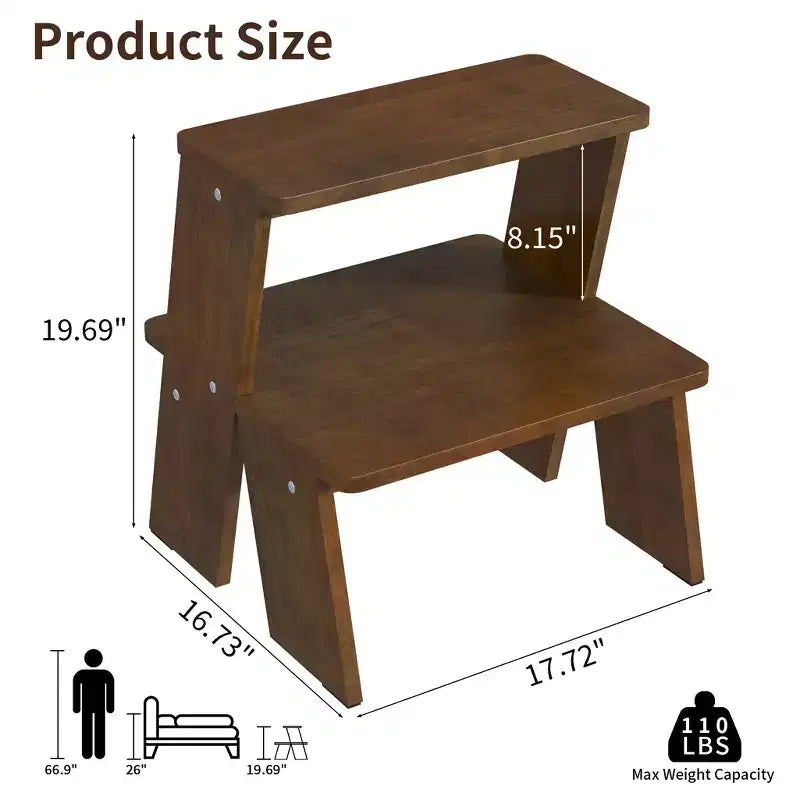GDFStudio Yuni Modern 2-Tier Rubberwood End Table
