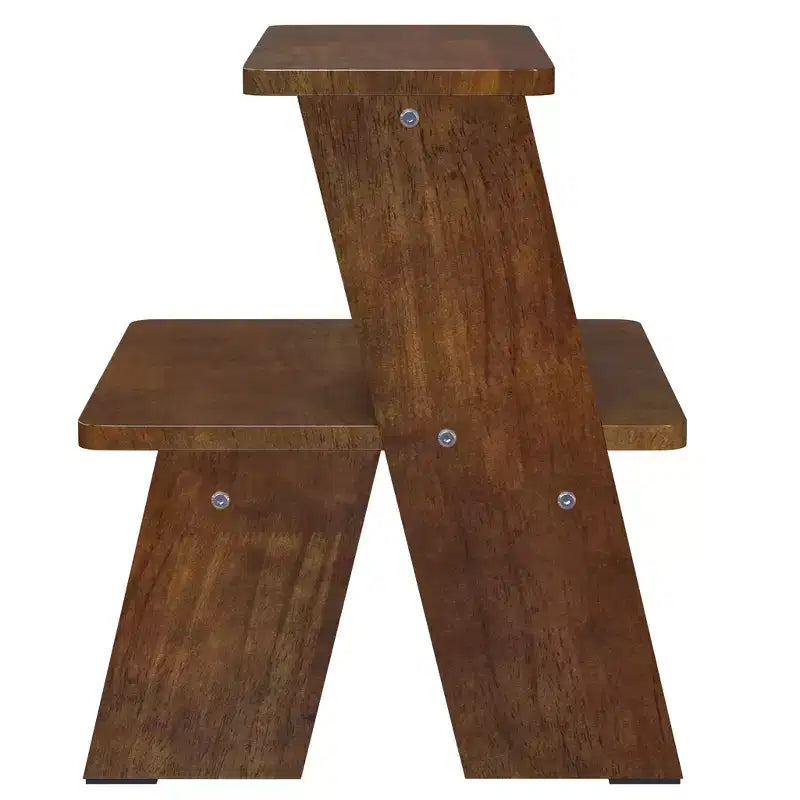 GDFStudio Yuni Modern 2-Tier Rubberwood End Table