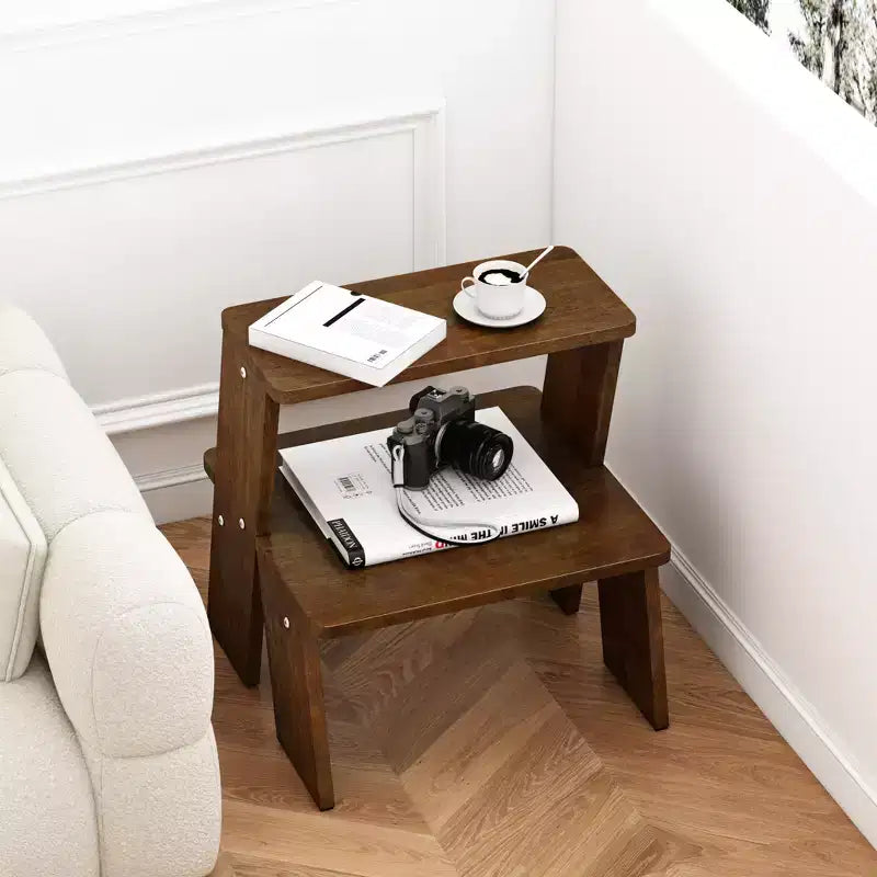 GDFStudio Yuni Modern 2-Tier Rubberwood End Table
