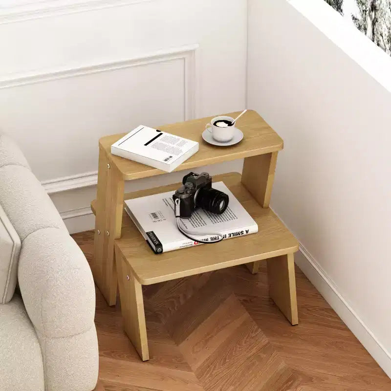 GDFStudio Yuni Modern 2-Tier Rubberwood End Table