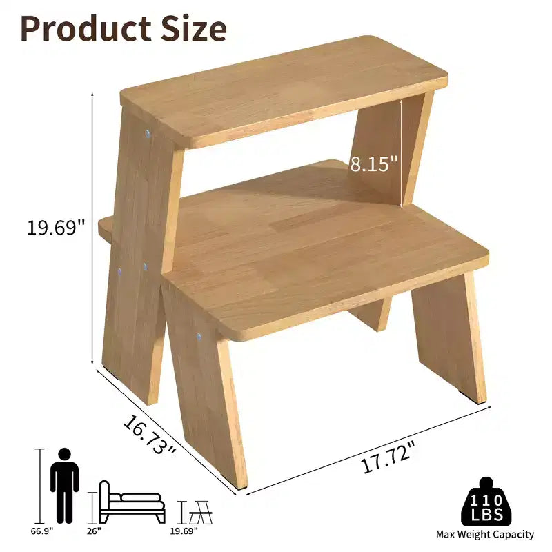 GDFStudio Yuni Modern 2-Tier Rubberwood End Table