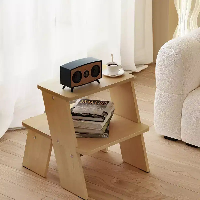 GDFStudio Yuni Modern 2-Tier Rubberwood End Table