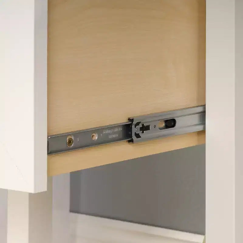 GDFStudio Rowan Wood Desk with Drawers and Open Storage Shelves