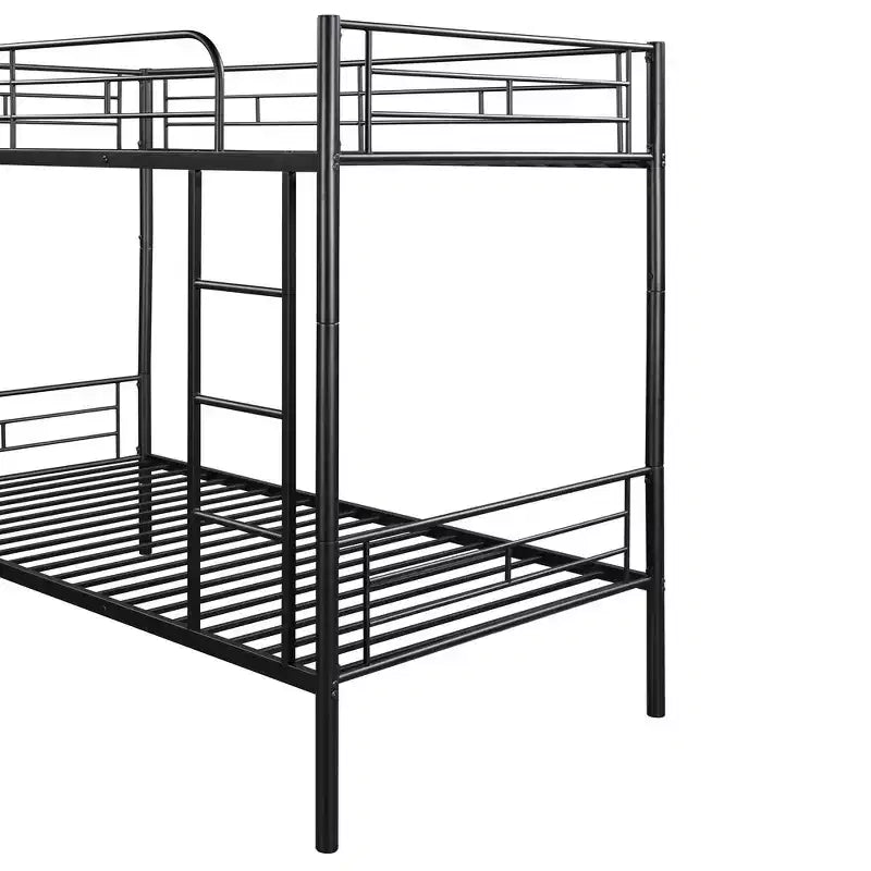 Whisen Sturdy Twin-Over-Twin Bunk Bed, Steel Frame, Full Guardrails, Sturdy Stability & Convertible to 2 Beds