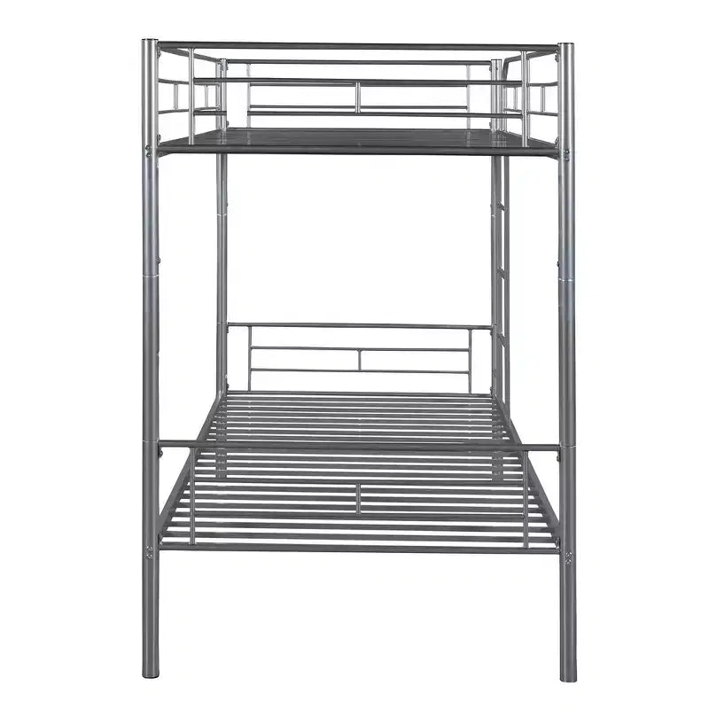 Whisen Sturdy Twin-Over-Twin Bunk Bed, Steel Frame, Full Guardrails, Sturdy Stability & Convertible to 2 Beds